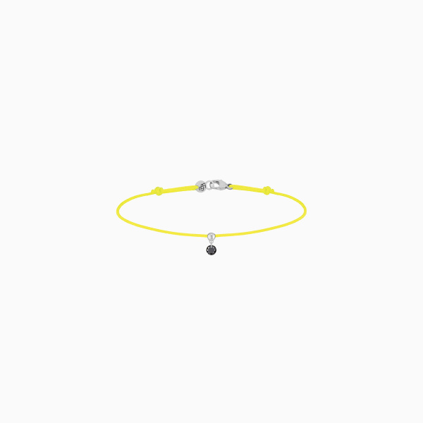 Bracelet Cordon La Brune & La Blonde Black BB Diamant Noir 0,10 ct Or Blanc