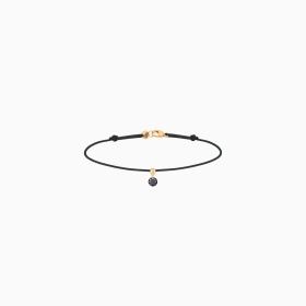 Bracelet Cordon La Brune & La Blonde Black BB Diamant Noir 0,20 ct Or Jaune