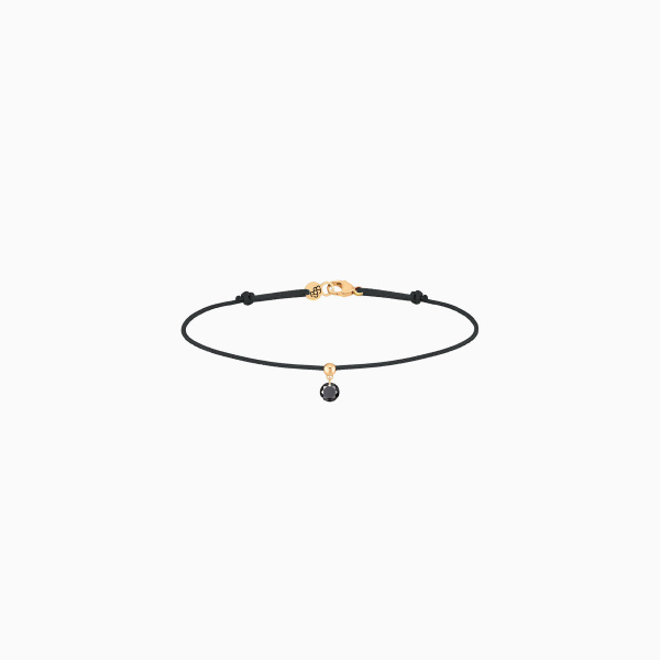 Bracelet Cordon La Brune & La Blonde Black BB Diamant Noir 0,20 ct Or Jaune