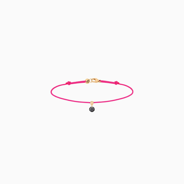 Bracelet Cordon La Brune & La Blonde Black BB Diamant Noir 0,20 ct Or Jaune