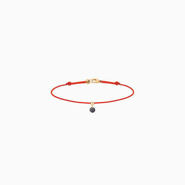Bracelet Cordon La Brune & La Blonde Black BB Diamant Noir 0,20 ct Or Jaune