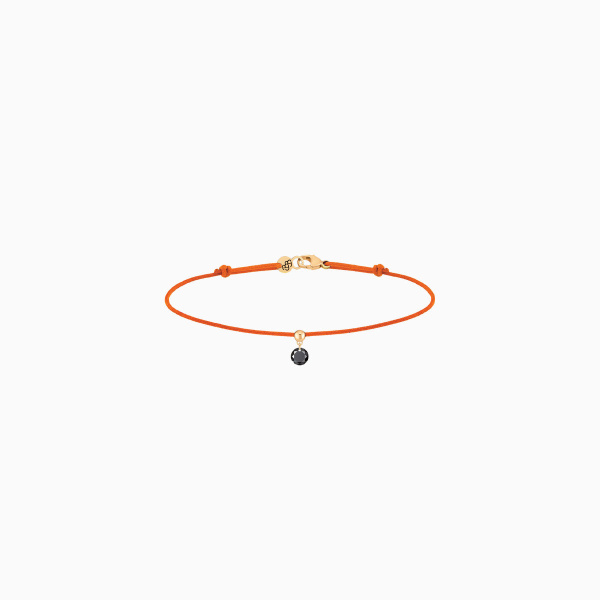 Bracelet Cordon La Brune & La Blonde Black BB Diamant Noir 0,20 ct Or Jaune