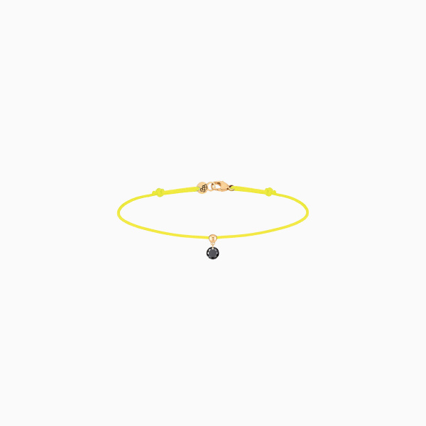 Bracelet Cordon La Brune & La Blonde Black BB Diamant Noir 0,20 ct Or Jaune