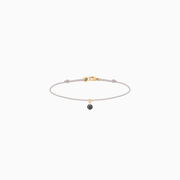Bracelet Cordon La Brune & La Blonde Black BB Diamant Noir 0,20 ct Or Jaune