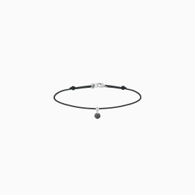 Bracelet Cordon La Brune & La Blonde Black BB Diamant Noir 0,20 ct Or Blanc