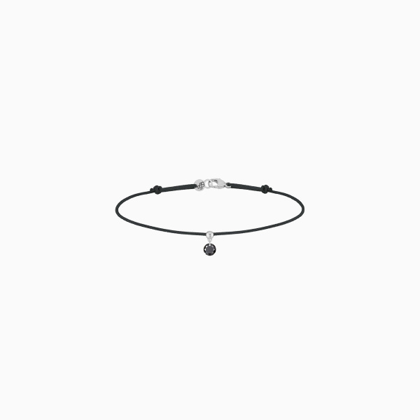Bracelet Cordon La Brune & La Blonde Black BB Diamant Noir 0,20 ct Or Blanc