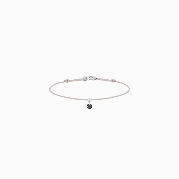 Bracelet Cordon La Brune & La Blonde Black BB Diamant Noir 0,20 ct Or Blanc