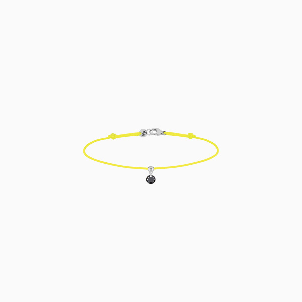 Bracelet Cordon La Brune & La Blonde Black BB Diamant Noir 0,20 ct Or Blanc