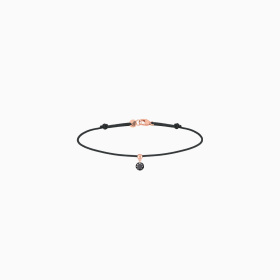 Bracelet Cordon La Brune & La Blonde Black BB Diamant Noir 0,20 ct Or Rose