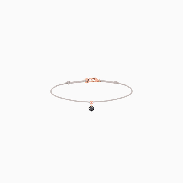 Bracelet Cordon La Brune & La Blonde Black BB Diamant Noir 0,20 ct Or Rose