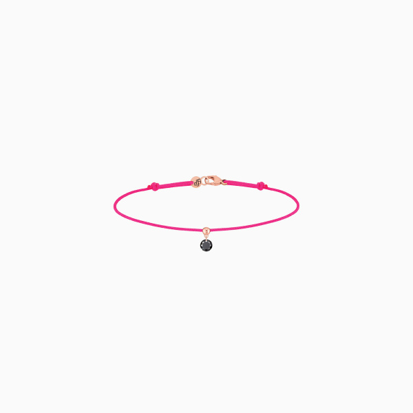 Bracelet Cordon La Brune & La Blonde Black BB Diamant Noir 0,20 ct Or Rose
