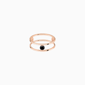 Bague La Brune & La Blonde Black Hula Hoop Solitaire Diamant Noir 0,20 ct Or Rose