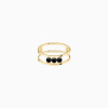Bague La Brune & La Blonde Black Hula Hoop Trilogie Diamants Noirs 0,30 ct Or Jaune