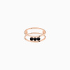 Bague La Brune & La Blonde Black Hula Hoop Trilogie Diamants Noirs 0,30 ct Or Rose