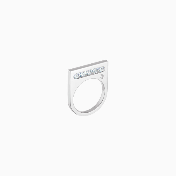 Bague La Brune & La Blonde Funambule 5 Diamants Or Blanc