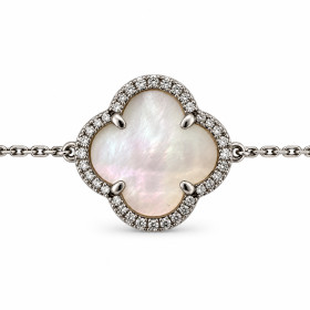 Bracelet Occasion Morganne Bello Victoria Nacre Blanche Diamants Or Blanc