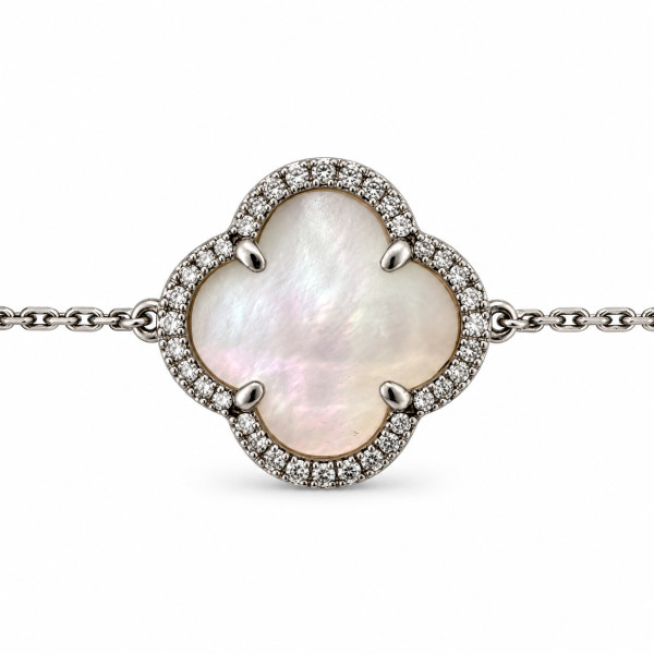 Bracelet Occasion Morganne Bello Victoria Nacre Blanche Diamants Or Blanc