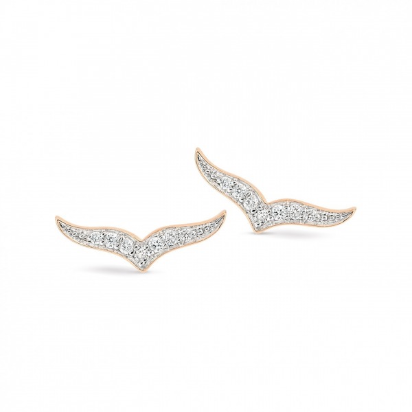 Boucles d'Oreilles Ginette NY Wise Diamond Or Rose