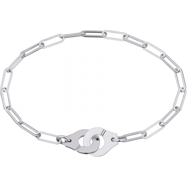 Bracelet Dinh Van Menottes R10 or blanc sur chaîne