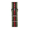 Bracelet Briston type NATO -  Rayé vert noir rouge