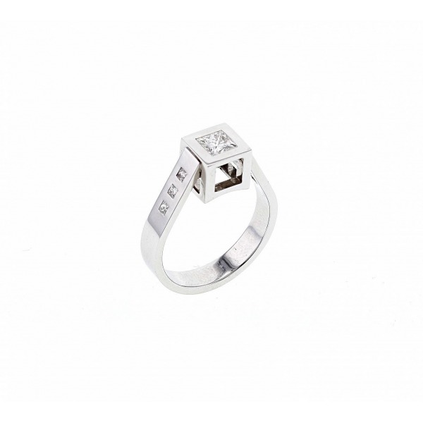 Solitaire TOM G Cube Or Blanc Diamants