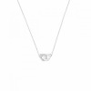 Collier Menottes Dinh Van R8  1/2 Diamants or blanc sur chaîne