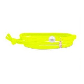 Bracelet Gresy's Ma Perle Blanche, Jaune fluo