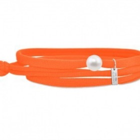 Bracelet Gresy's Ma Perle Blanche, Orange fluo