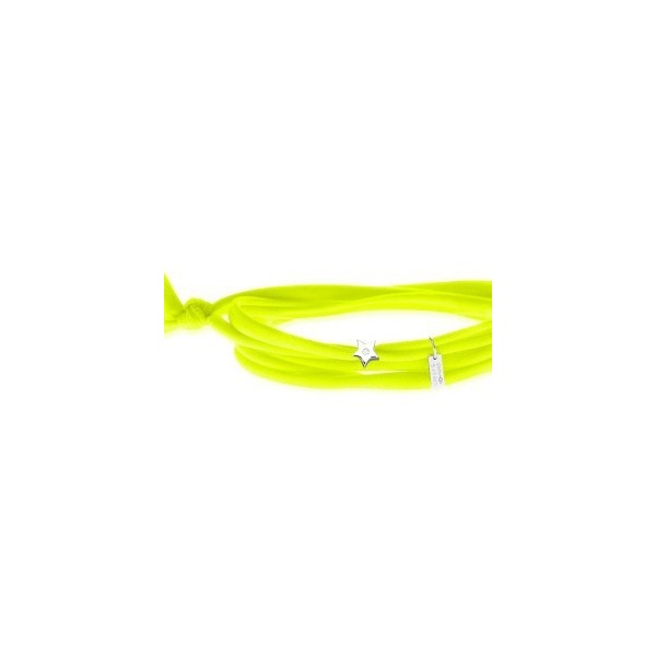 Bracelet Gresy's Sunny Star 1 diamant, argent rhodié Jaune Fluo