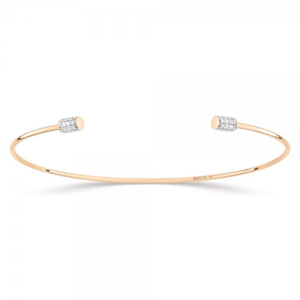 Bracelet Ginette NY Choker Single Diamond Or Rose