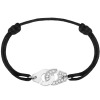 Bracelet Dinh Van Menottes R12 1/2 Diamants Or Blanc sur cordon