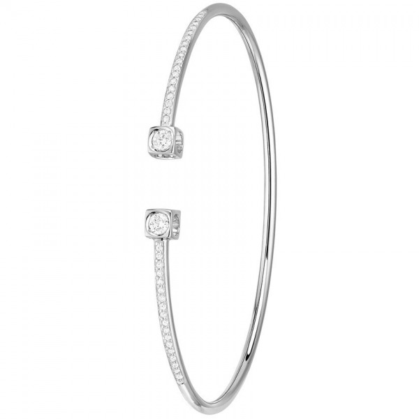 Bracelet Dinh Van Le Cube Grand modèle Or Blanc Et Diamants