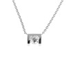 Pendentif TOM G Moderne Or Blanc Diamant 0,3 CT Chaîne