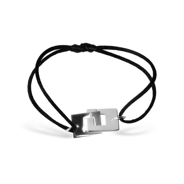 Bracelet TOM G "Menottes G" Or Blanc Cordon