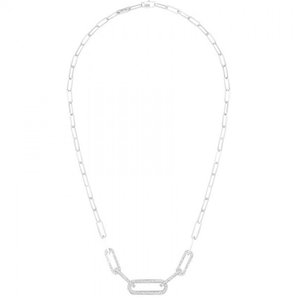 Collier Dinh Van Maillon L or blanc et diamants