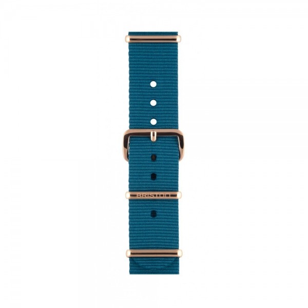 Bracelet Briston Chic 36 type Nato - Bleu canard 18 mm