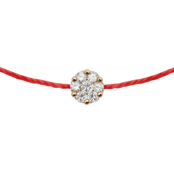 Bracelet Redline Illusion Diamants  0.05 ct Or Rose Fil Rouge