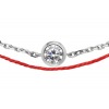 Bracelet Redline PURE 1 Diamant 0.10 ct or blanc cordon rouge