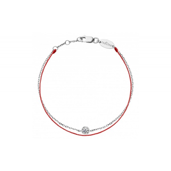 Bracelet Redline PURE 1 Diamant 0.10 ct or blanc cordon rouge