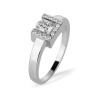 Solitaire TOM G Moderne Or Blanc Diamant 0,30 CT Certifié GIA Et Diamants