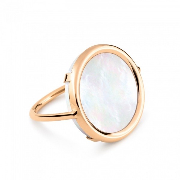 Bague Ginette NY Disc Ring Mother Of Pearl