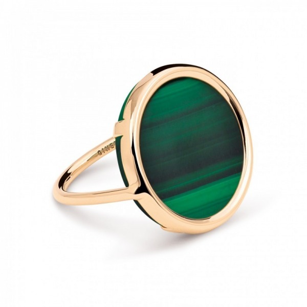 Bague Ginette NY Disc Ring Ever Malachite
