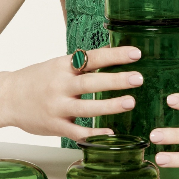 Bague Ginette NY Disc Ring Ever Malachite