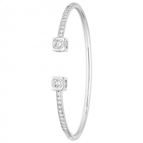 Bracelet Dinh Van Le Cube XL Or Blanc Et Diamants