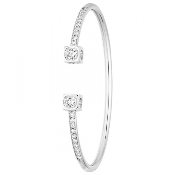 Bracelet Dinh Van Le Cube XL Or Blanc Et Diamants