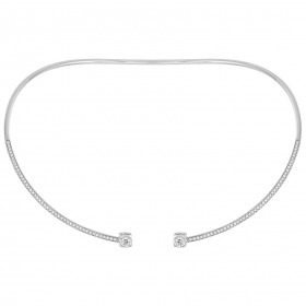 Collier Dinh Van Le Cube Grand Modèle Or Blanc Et Diamants