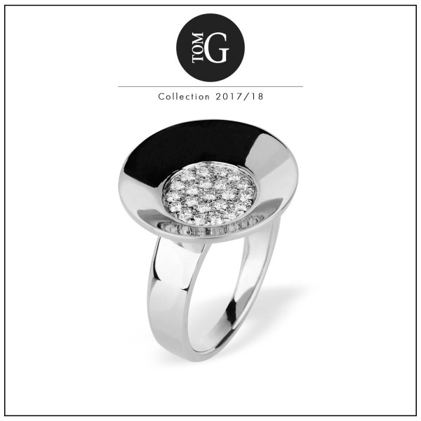 Bague TOM G Coupole Or Blanc Et Diamants Blancs