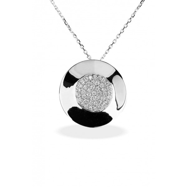 Pendentif TOM G Coupole Or Blanc Et Diamants Blancs