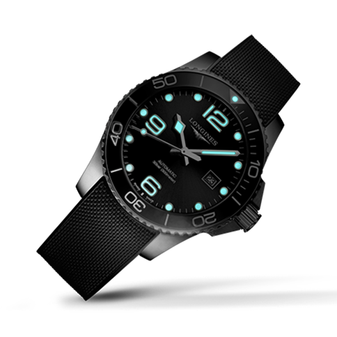 Montre Longines Hydroconquest L37824569 Automatique Noir Bracelet Caoutchouc
