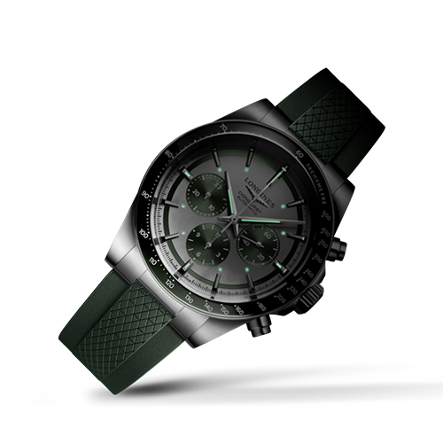 Montre Longines Conquest Heritage 42mm Cadran Argent Chrono Vert